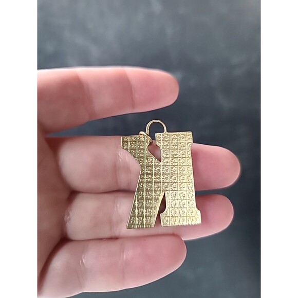 Cloisonne Floral Letter K Shaped Pendant Vintage - Picture 3 of 10